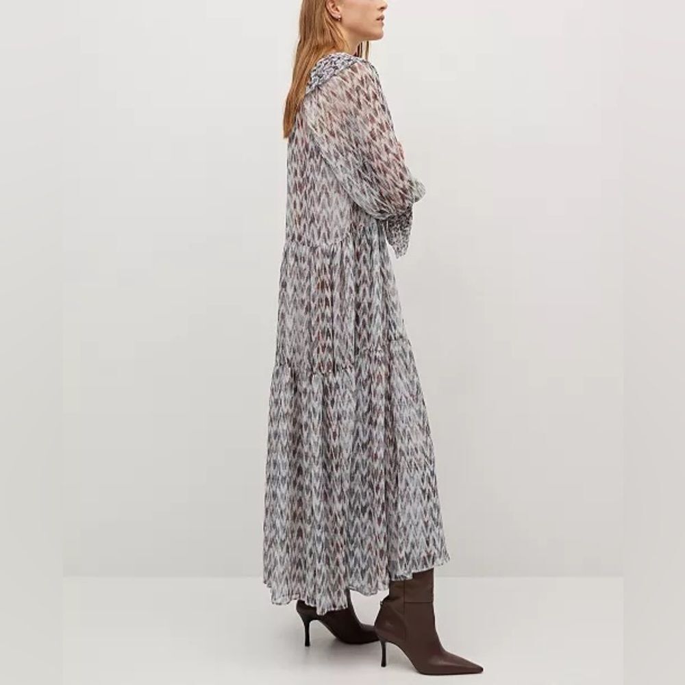 Mango Voluminous Ruffle Dress New - Picture 10 of 14
